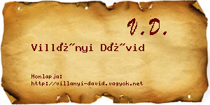 Villányi Dávid névjegykártya